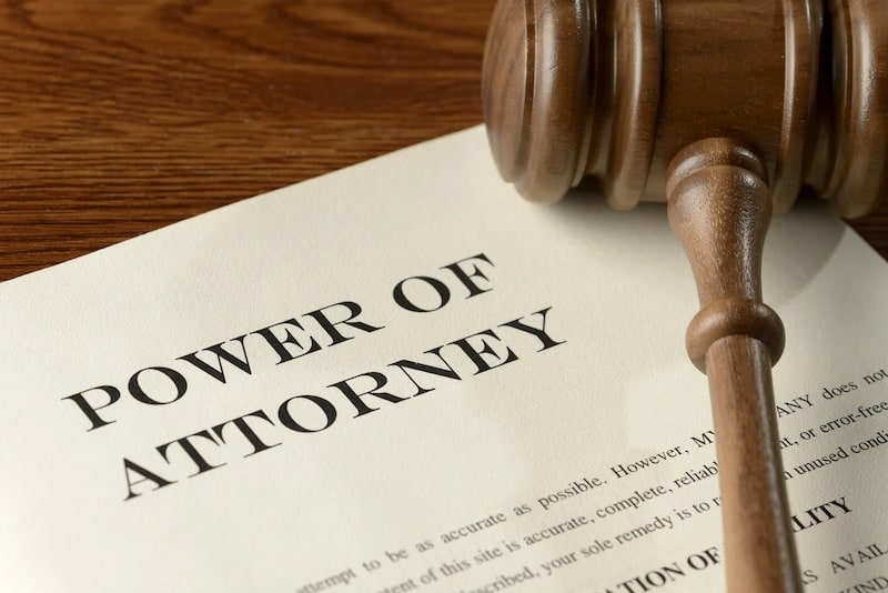 Close-up of a legal document titled